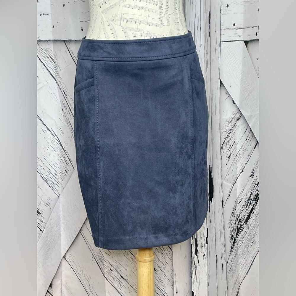 NWT Loft Gray Faux Suede Mini Skirt Women Sz 0